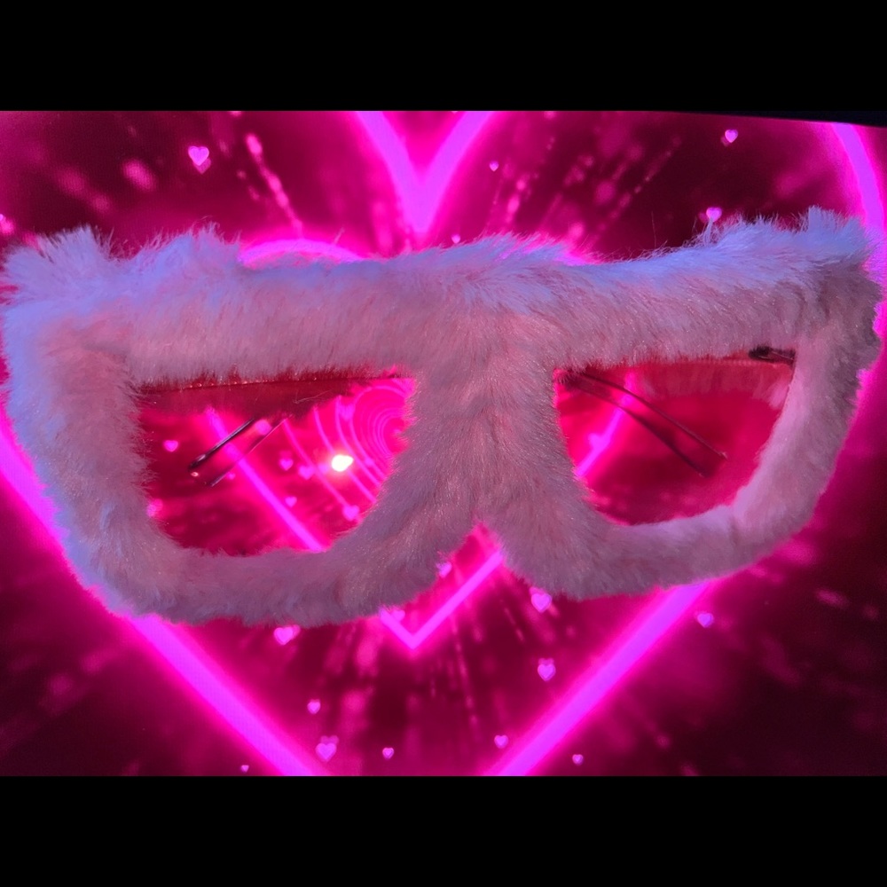 Pink fur sunglasses